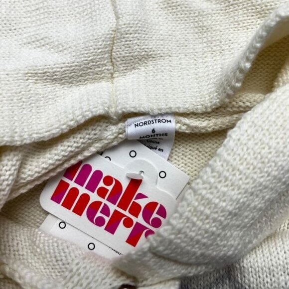 Nordstom Organic Cotton Fair Isle Hooded Cardigan 6 Months New - Picture 4 of 4